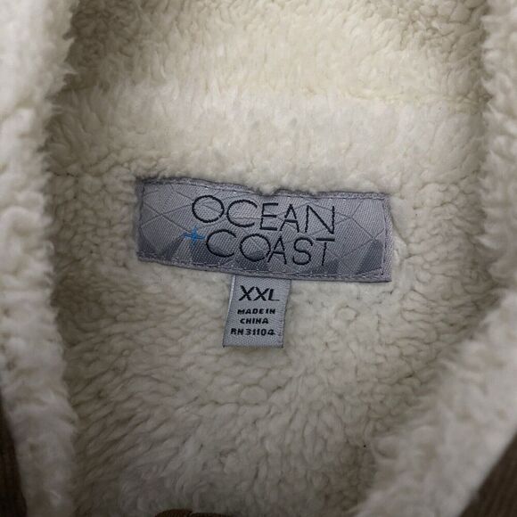 Lightweight Canvas Brown Sherpa Fur Lined Vest Men's Size XXL Workwear Outdoor - Picture 3 of 11